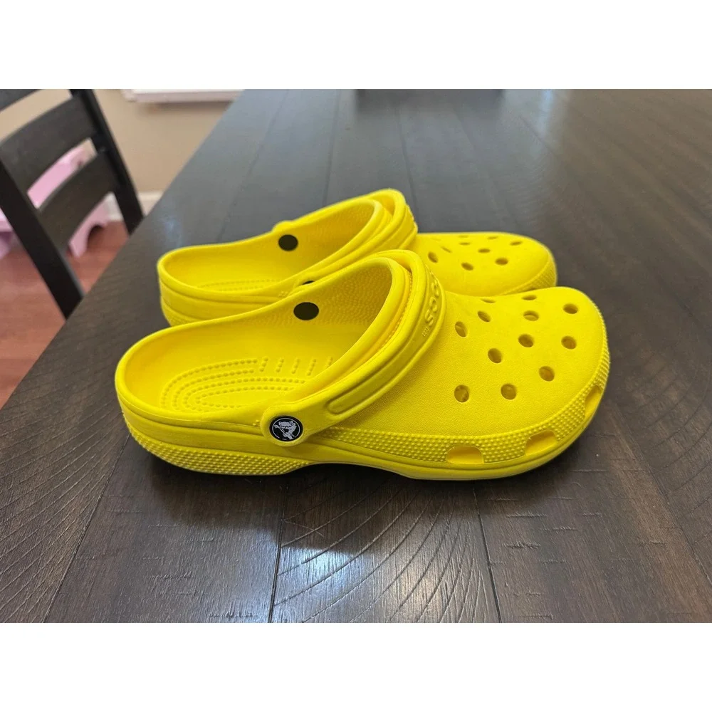 Crocs Classic Clogs Yellow Mens Size 9 Womens 11 Slip On Comfort Shoes